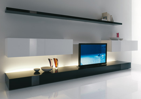 Living Room Modern Design Ideas on Cool Living Room Ideas From Acerbis   An Expanding Tv Screen