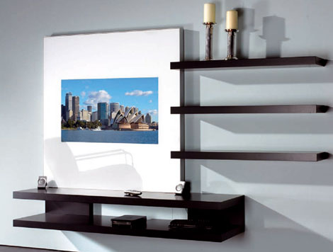 Modern Design Furniture on Tv Mirror Wall Unit   Multimedia Mirror Furniture By Adnotam