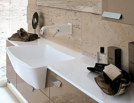 Bathroom Wall Mirrors on Apron Front Bathroom Sink Beautifies New Modern Bathroom Collection By