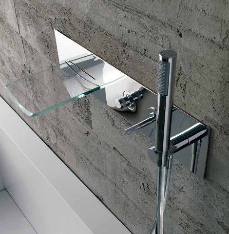 Bathroom Faucet from Bandini - the Arya Glass Waterfall Faucet