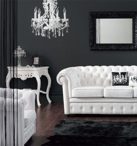 Black and White Living Room Designs