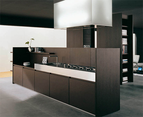 Kitchen Design Wooden on Iconic Kitchen Design By Binova   Modus Kitchen Combines Dark Wood And