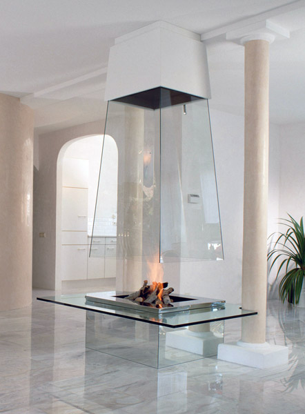 This stunning Glass Fireplace by 