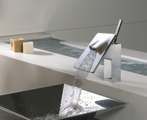 Modern Bathroom Faucets on Waterfall Faucet From Bongio   The Riva Above Or Below