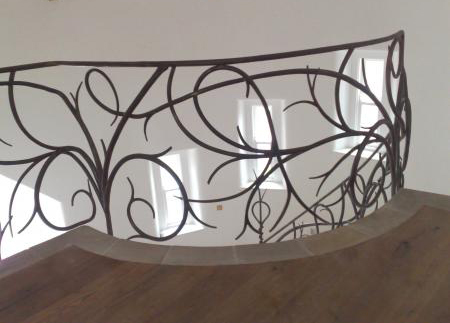 Iron Stair Railing Designs on Hand Forged Iron Railings   Custom Staircase Designs By Bushy Park