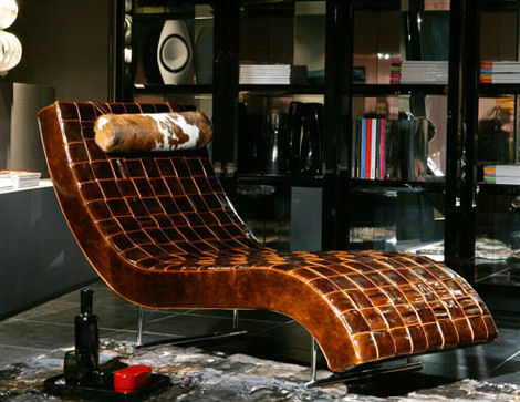 leather chaise longue