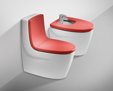 Color bathroom from Roca - Khroma in red