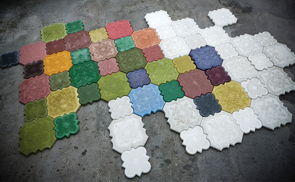 Colored Concrete Tile: Flaster from Ivanka | FURNITURE