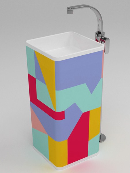 Colored Pedestal Sinks Monowash By Ceramica Flaminia