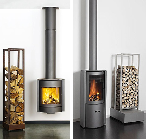 Contemporary Wood Burning Stoves by Stuv - 3-position turning door ...