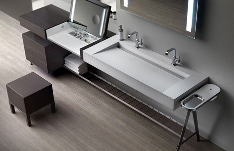 Modern Bathroom Vanities on Bath Vanity With Built In Dressing Table By Dedecker