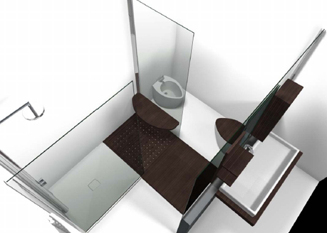 Emme Design Walk-in bathroom - glass barriers