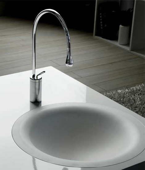 Also, check out Gessi's fantastic ceiling-mounted sink faucets!