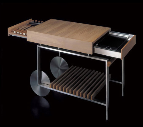 Kitchen Design Images Pictures on Movable Kitchen Island With Compact Barbeque From Gunni