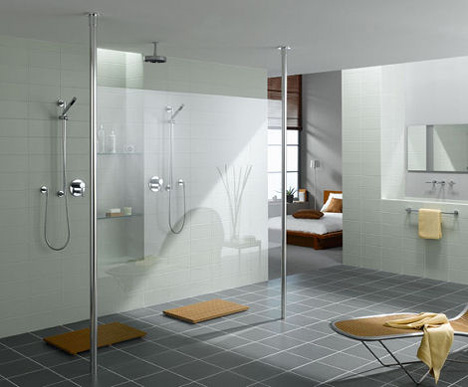 The square shaped walk in shower design