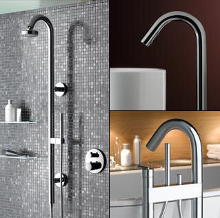 Bathroom Fixtures A range of simple contemporary bathroom fixtures, the Edition Atelier faucets by Keuco are fine accents for beautiful basins and bathtubs