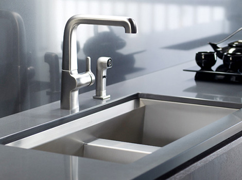 Kohler Kitchen Faucets on New Kohler 8 Degree Stainless Steel Kitchen Sink With Beveled Edge