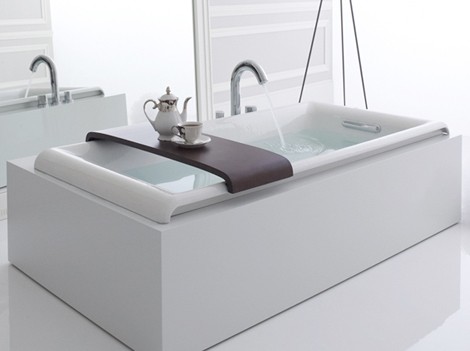 This generously sized modern tub is the new Parity Bathtub from Kohler