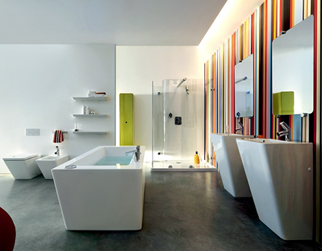 Contemporary Bathroom Suite from Laufen - new dOt by Wiel Arets