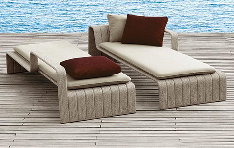 Outdoor Chaise Lounge Frame from Paola Lenti
