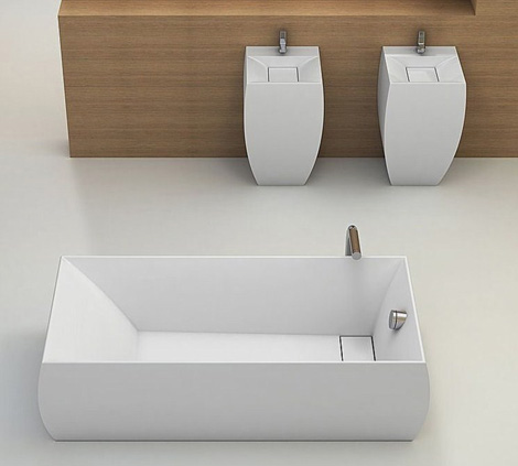 Square Bathroom Sinks on Square Bathroom Suites By Planit     New Duna Suite