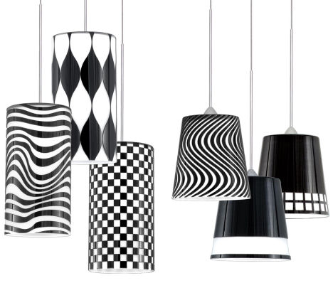 Black  White Striped Dress on Black   White Quick Connect Pendants From W A C  Lighting   Cut Glass