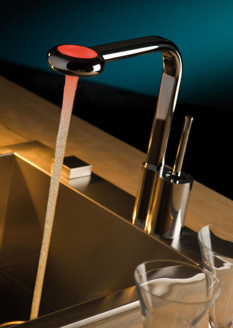 LED Faucet from Webert - new Arcobaleno contemporary kitchen faucet