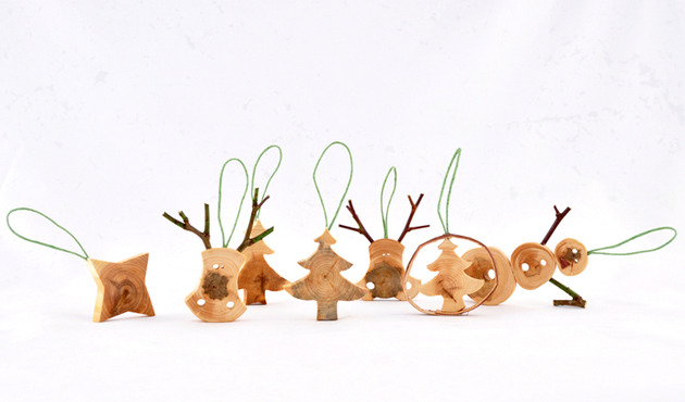 Wooden Christmas Decorations Made from Juniper Tree | Dining and ...