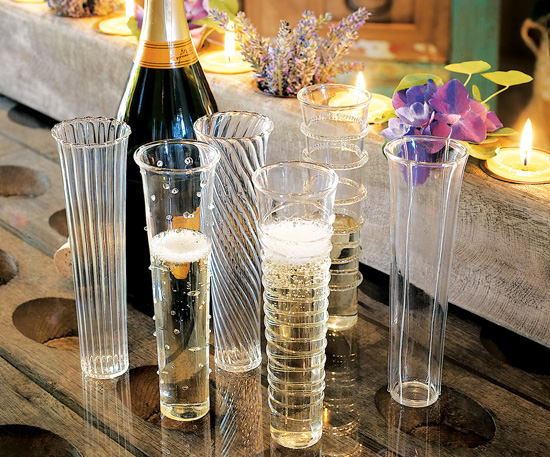 Elegant Champagne Flutes Venetian Style set
