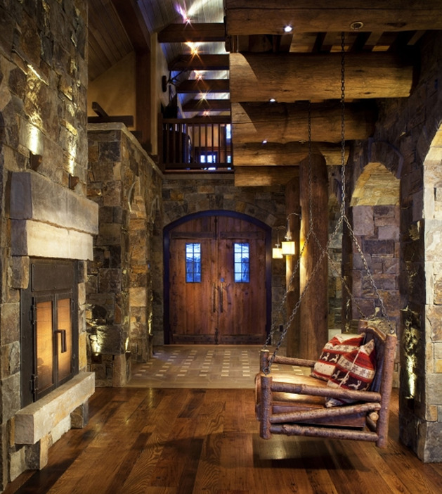stone mountain chalet elevator ski rustic interior wood cabin interiors designs archway into exterior modern aesthetic trendir guiding extends