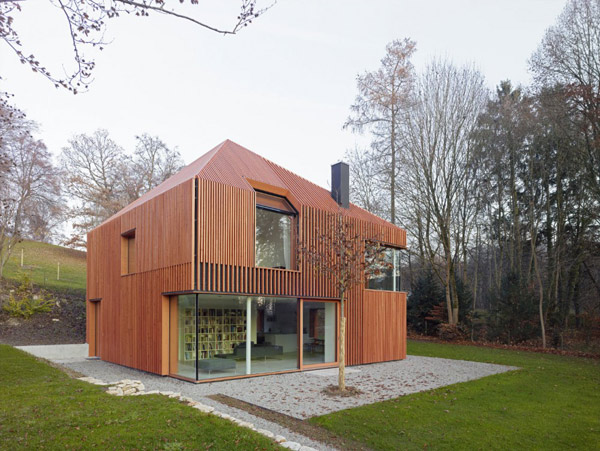 German wood clad house small but smart 1