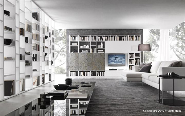 Living Room Storage Solutions, Ideas - Pari & Dispari units by Presotto