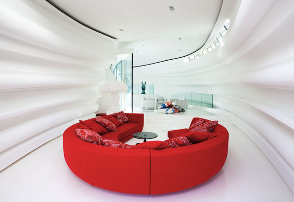 Modern red sofa