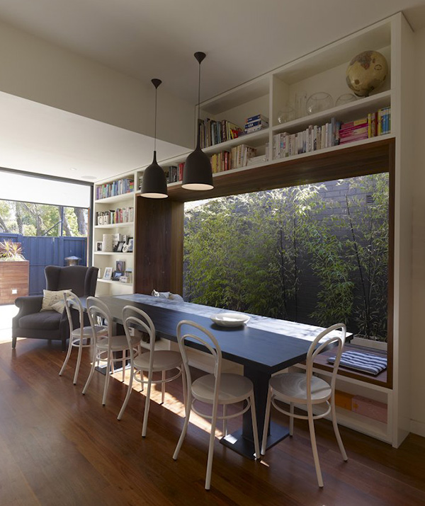 Small modern home outfitted with the coolest window seat | Modern ...