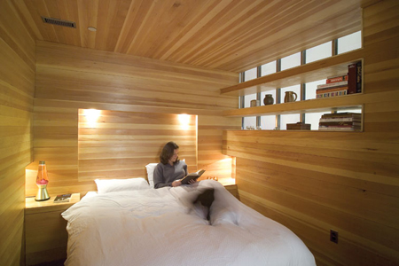 Bedroom made entirely of wood