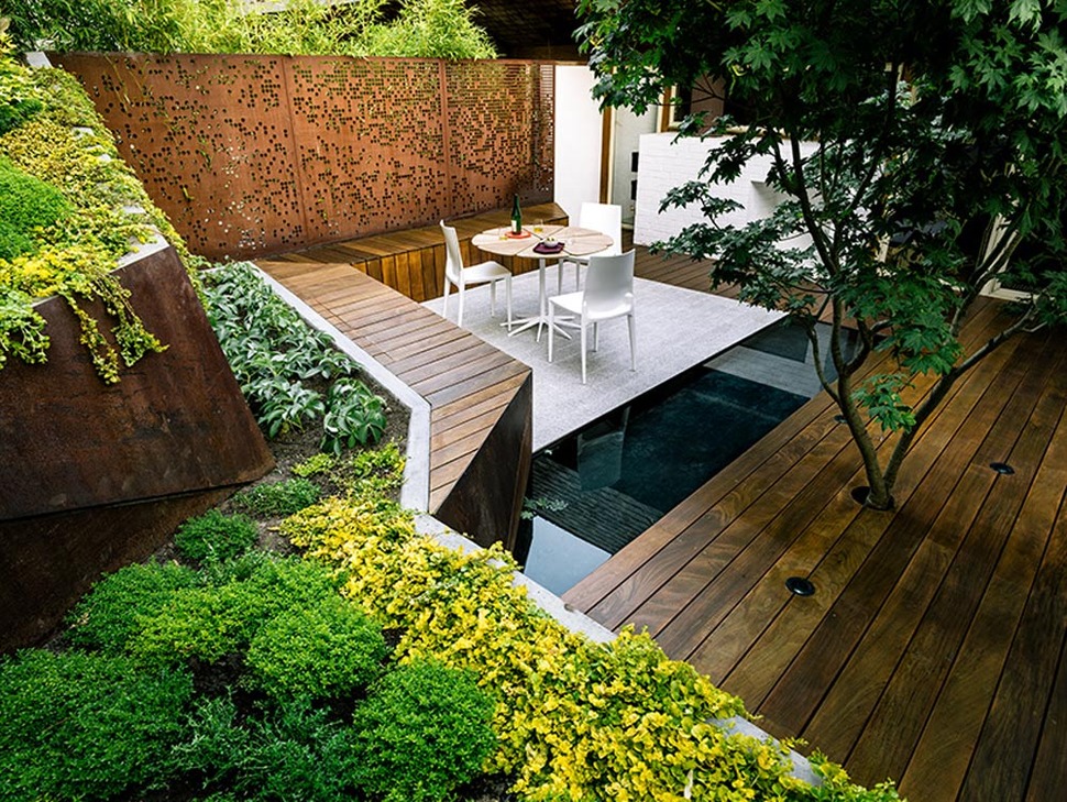 Multi Layered Japanese Style Garden and Sitting Area | Modern Outdoors