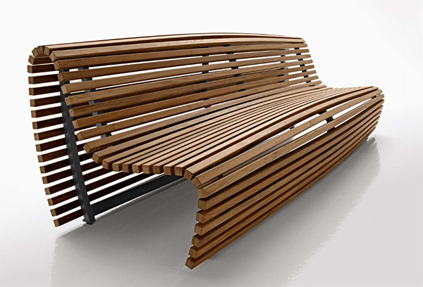 Outdoor Bench Seating - modern outdoor wood bench by B&B Italia