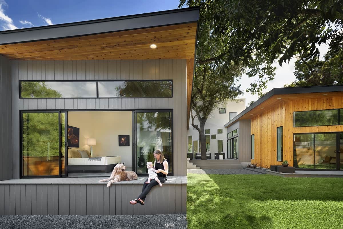 Bold and Modern U-shaped Courtyard House Designed Around Trees | Modern