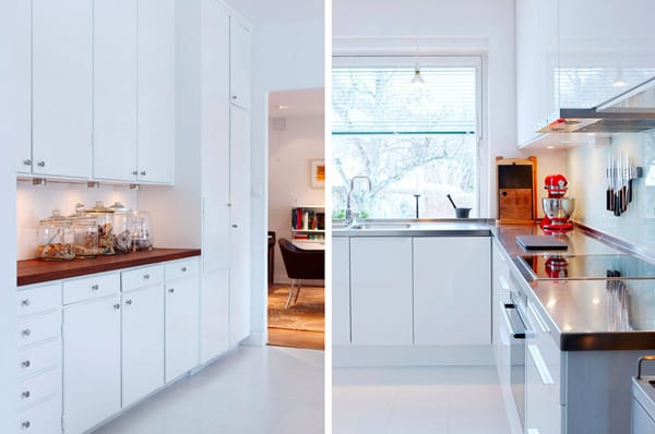 Bright White Kitchen of a Swedish Home
