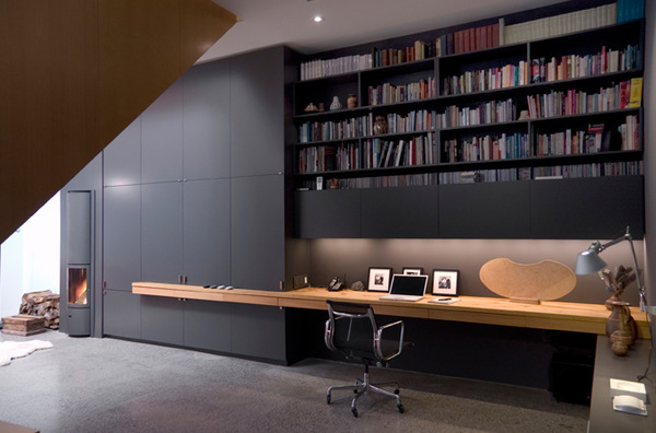 Stylish and elegant built-in home office by Paul Raff Studio.