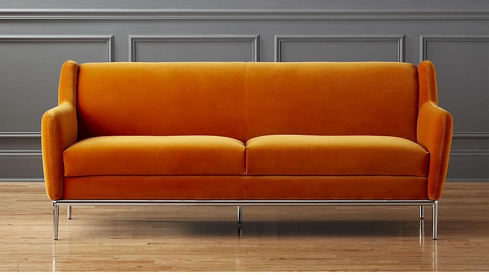 Alfred Amber Velvet Sofa from CB2