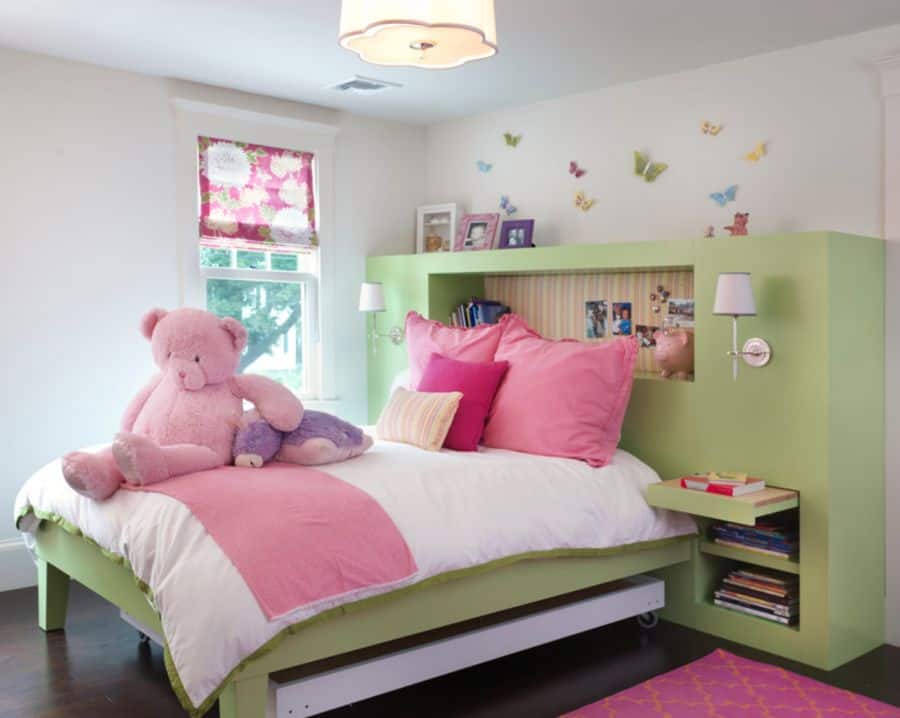 This headboard for a child’s room has everything!