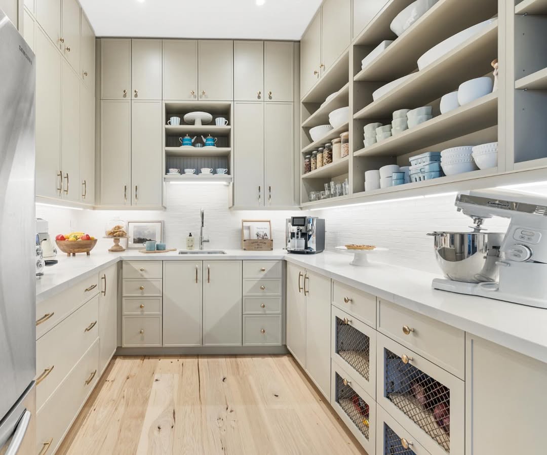 Polished + Practical U‑Shaped Pantry