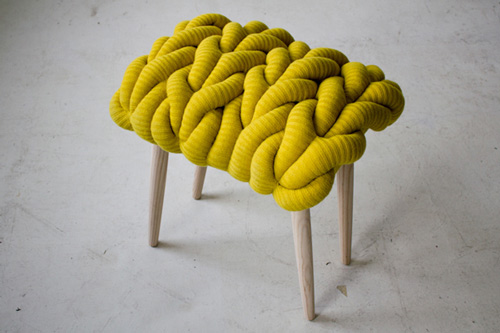 fun knitted stool cushions claire anne o'brien 3