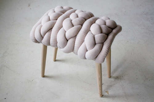 fun knitted stool cushions claire anne o'brien 4