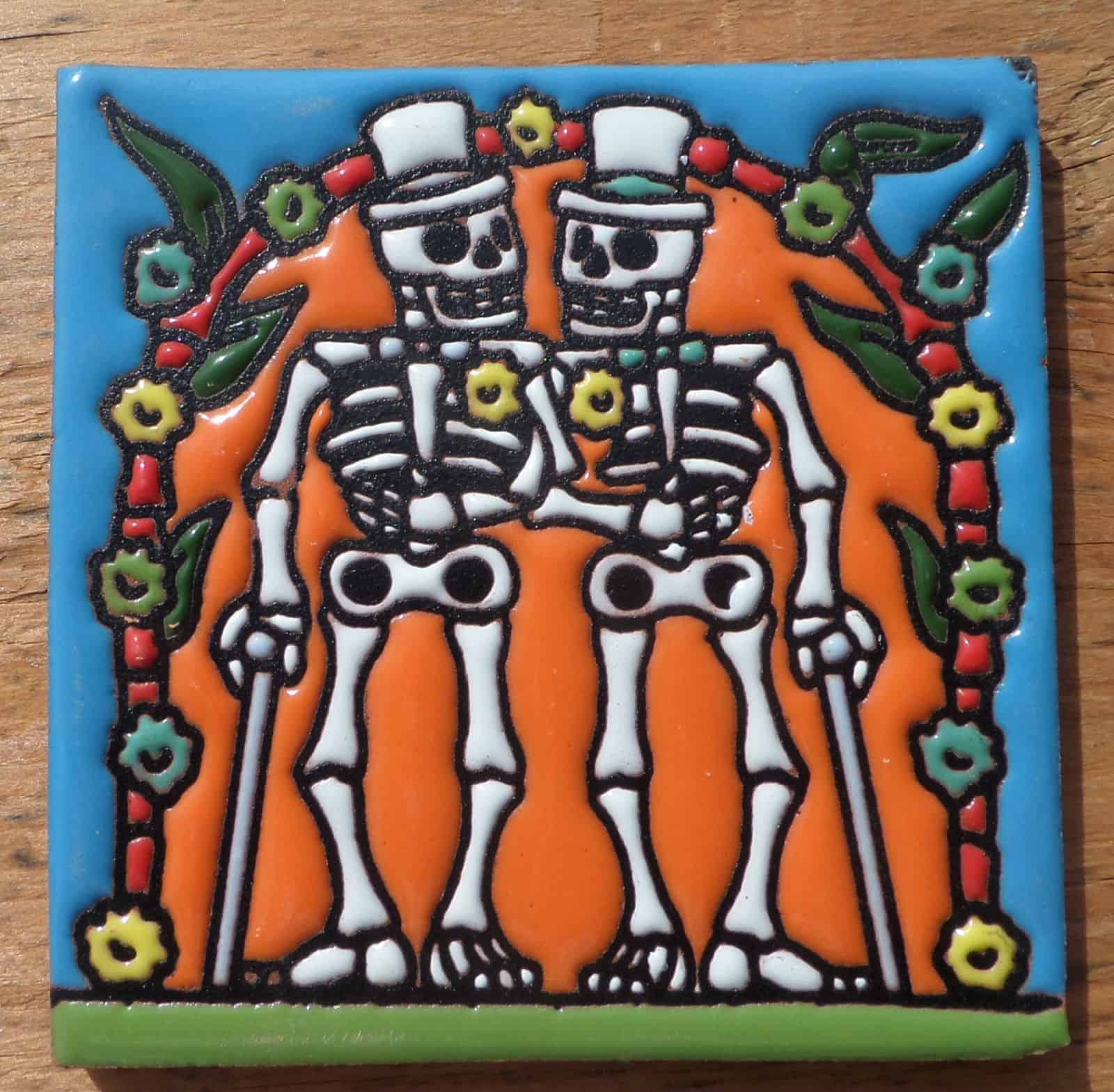 day of the dead decor talavera tile