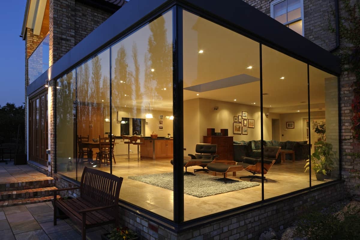 modern glass addition traditional home 7